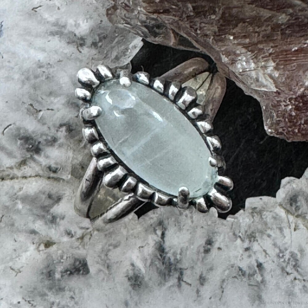 Carolyn Pollack Sterling Elongated Oval Moonstone Decorated Ring For Women
